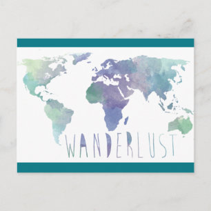 Cartão Postal de Aquarela Wanderlust