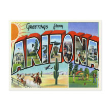 Cartão postal de Arizona Vintage