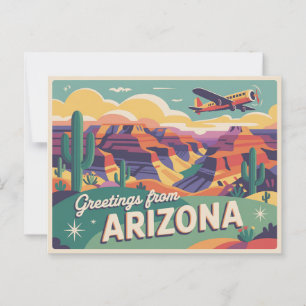 Cartão postal de Arizona Vintage Saudações da Ar