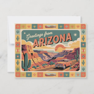 Cartão postal de Arizona Vintage   Saudações da Ar