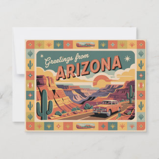 Cartão postal de Arizona Vintage | Saudações da Ar