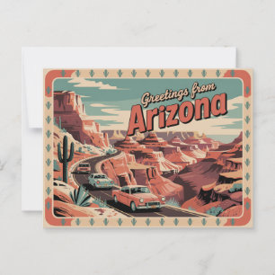Cartão postal de Arizona Vintage   Saudações da Ar