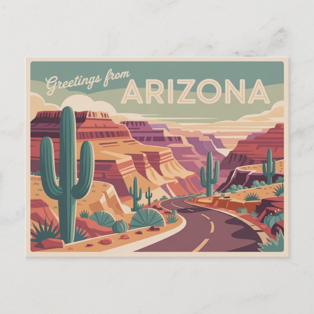 Cartão postal de Arizona Vintage | Saudações da Ar (Frente)