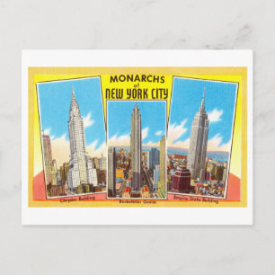 Cartão Postal de Arranha-Céu Vintage de Nova York