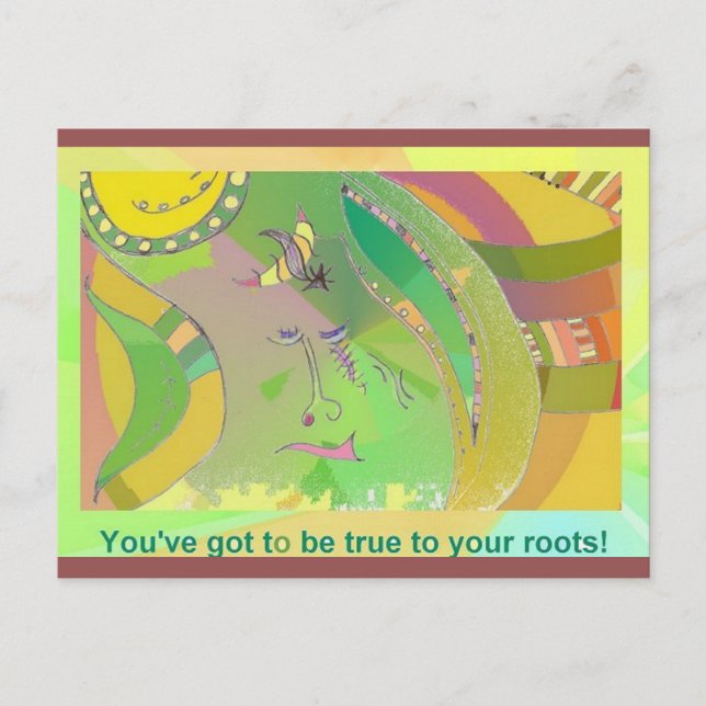 Cartão postal de arte 7: Arte Étnica com Legenda (Frente)