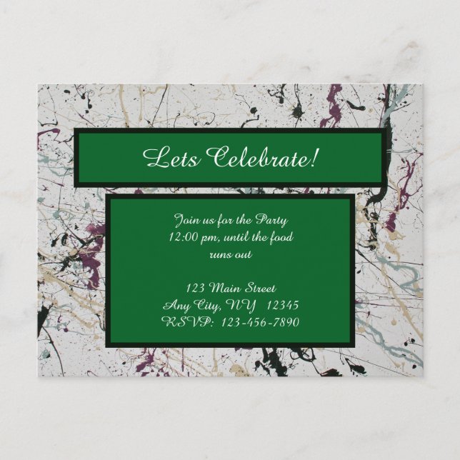 Cartão Postal de Arte Abstrata Colorida (Frente)