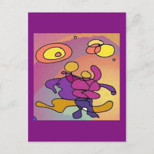 Cartão Postal de Arte Abstrata Dançarinos do Plane