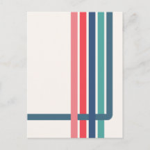Cartão postal de arte abstrata de listras retrô