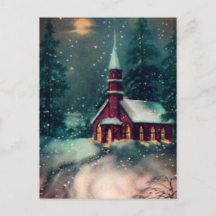 Cartão postal de arte antiga com cena de neve na i