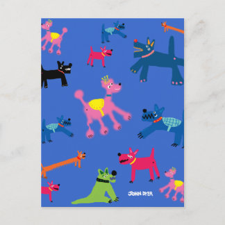 Cartão postal de arte: Cães Loucos