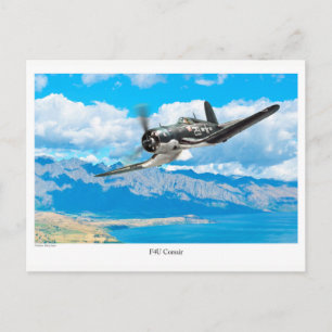 Cartão postal de arte da aviação "F4U Corsair"