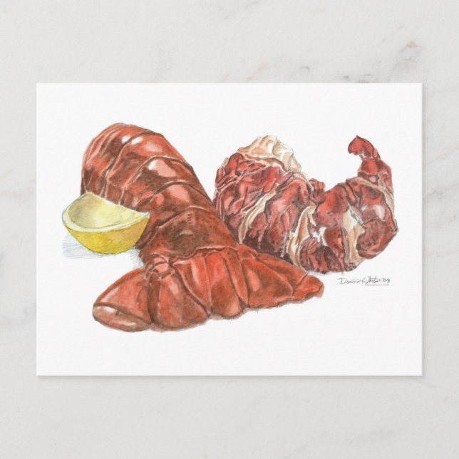 Cartão Postal de Arte da Cauda de Lagosta (Frente)