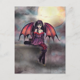 Cartão Postal de Arte da Fada Vampira Pequenina Fo