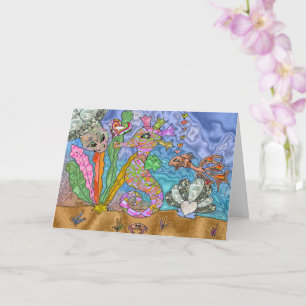 Cartão Postal de Arte da Tartaruga Marinha Cavalo-