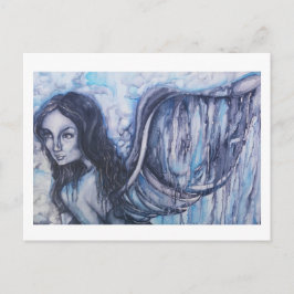 Cartão postal de arte de anjo em aquarela