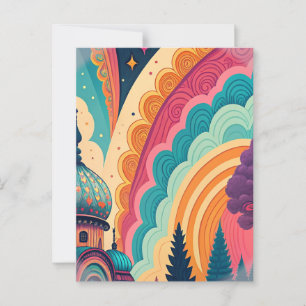 Cartão Postal de Arte de Fantasia Cortado sob Medi