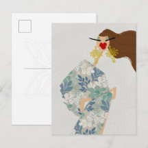 Cartão postal de arte de moda glamorosa com estilo