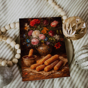 Cartão Postal de Arte de Natureza-Morta de Churros