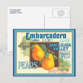 Cartão postal de arte de rótulo cênico vintage de 