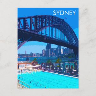 Cartão Postal de Arte de Viagem Antiga de Sydney