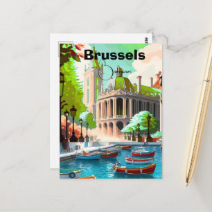 cartão postal de Arte de Viagem Bruxelas, Arte de