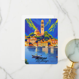 Cartão postal de arte de viagem de Kotor Montenegr