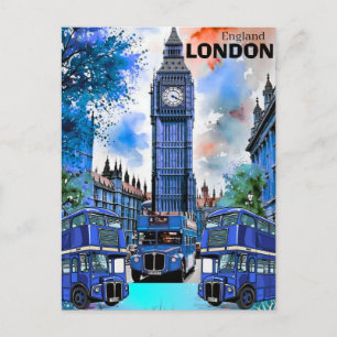Cartão postal de arte de viagem de Londres, Arte d