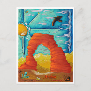 Cartão Postal de Arte de Viagem do Parque Nacional