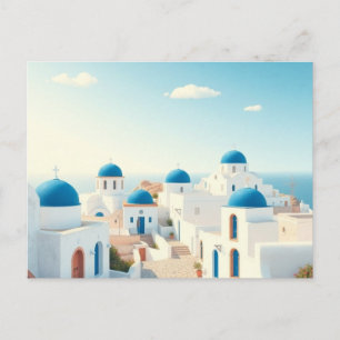 Cartão postal de arte de viagem retrô de Creta Gré