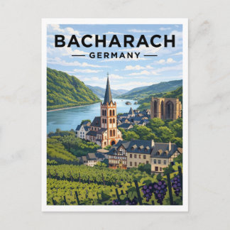 Cartão postal de arte de viagem vintage de Bachara