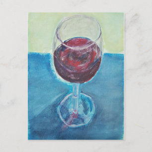 Cartão postal de arte de vinho tinto Cartão de n