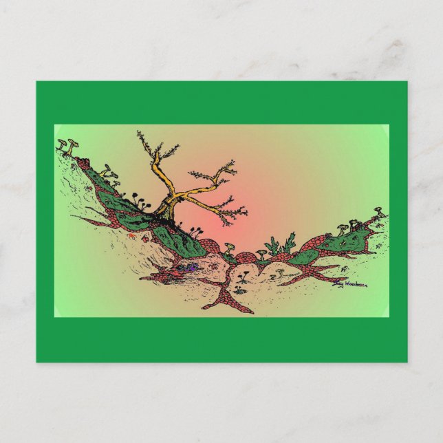 Cartão postal de Arte do Vale do Mágico - Verde, R (Frente)