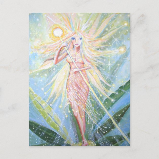 Cartão postal de Arte Fada - "Crystal Lights Fairy (Frente)
