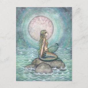 Cartão Postal de Arte Fantasia da Sereia do Mar Pa