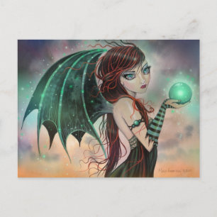 Cartão postal de arte fantasia de fada vampira gót