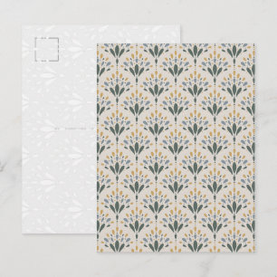 Cartão Postal de Arte Floral Botânica Elegante