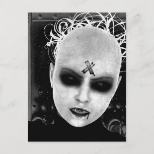 Cartão postal de arte gótica de vampiro irritante