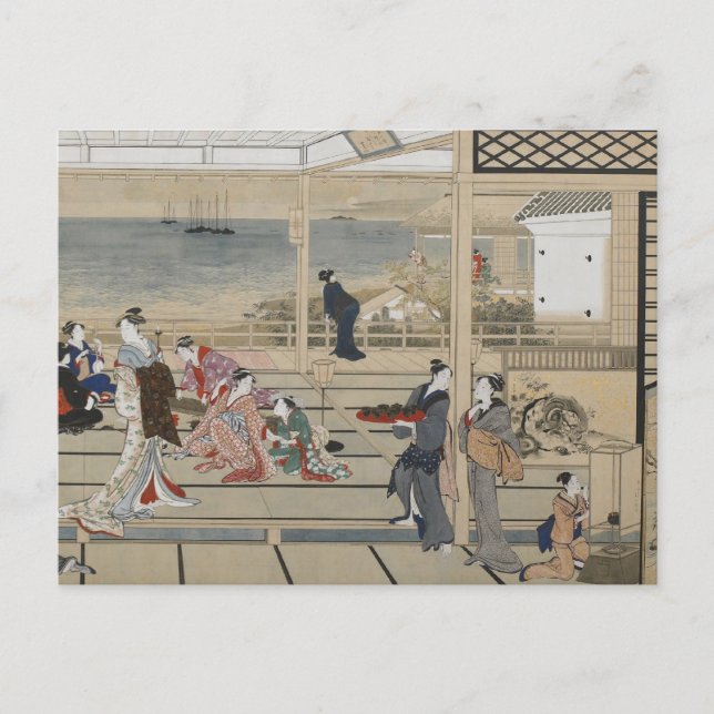 Cartão postal de Arte Japonês de Utamaro (Frente)