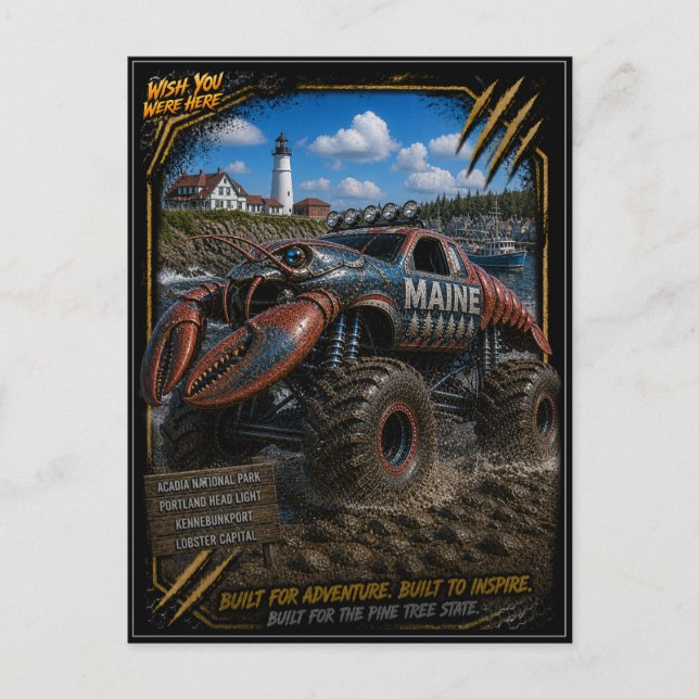 Cartão Postal de Arte Off Road de Caminhão Monstro (Frente)