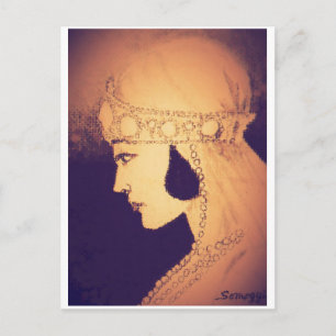 Cartão postal de arte original -- Noiva de 1920 / 