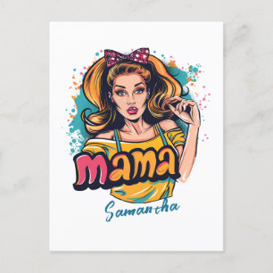 Cartão postal de arte pop personalizado da mamãe r