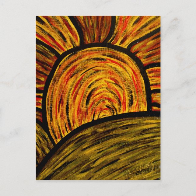 Cartão postal de Arte Sunset de outono (Frente)