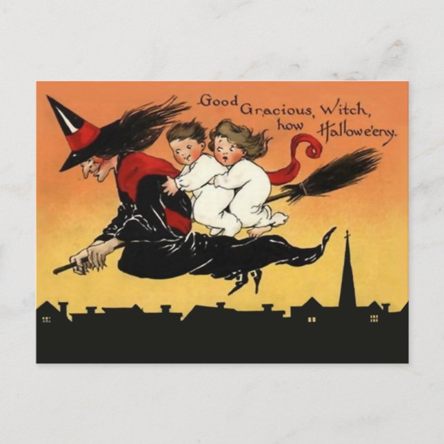 Cartão postal de arte Vintage Halloween (Frente)