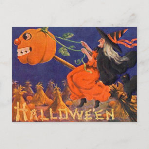 Cartão postal de arte Vintage Halloween