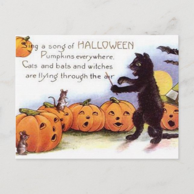 Cartão postal de arte Vintage Halloween (Frente)