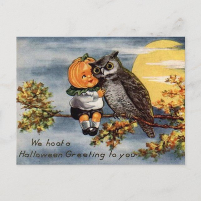 Cartão postal de arte Vintage Halloween (Frente)