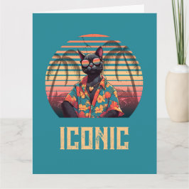 Cartão postal de atitude de gato tropical do etern