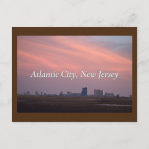 Cartão postal de Atlantic City ao pôr do sol