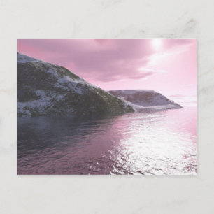 Cartão Postal de Aurora Rosa no Ártico por Tamara 