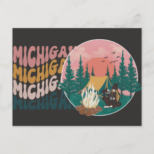 Cartão Postal de Aventura de Acampamento em Michig